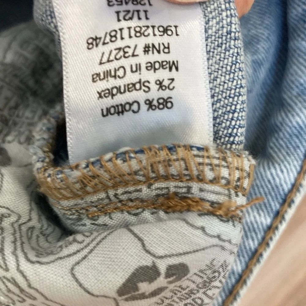 So Super high rise straight woven denim jean pant quilted design waistband 13/31 - Picture 16 of 16